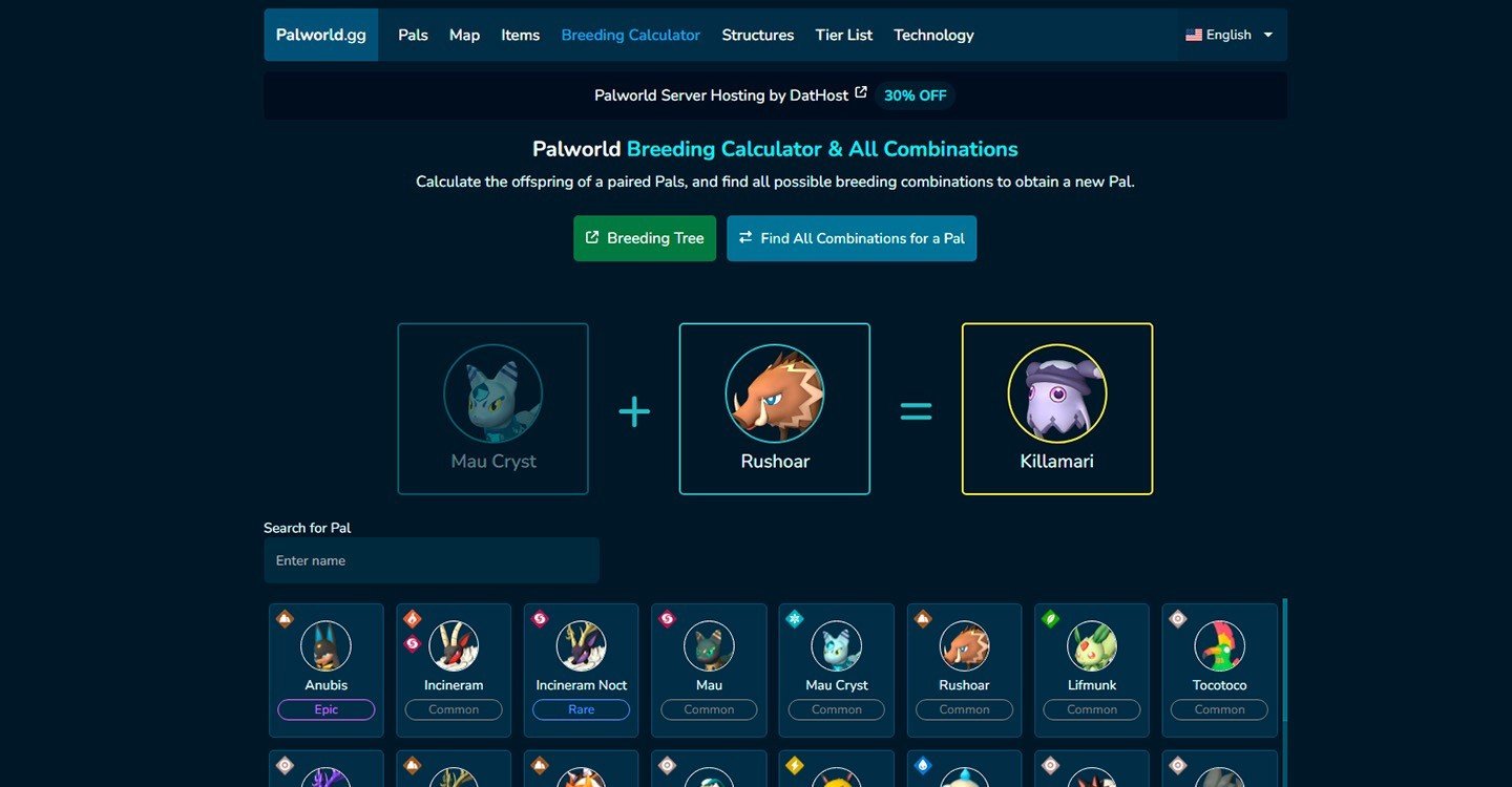 A Melhor Breeding Calculator in Palworld