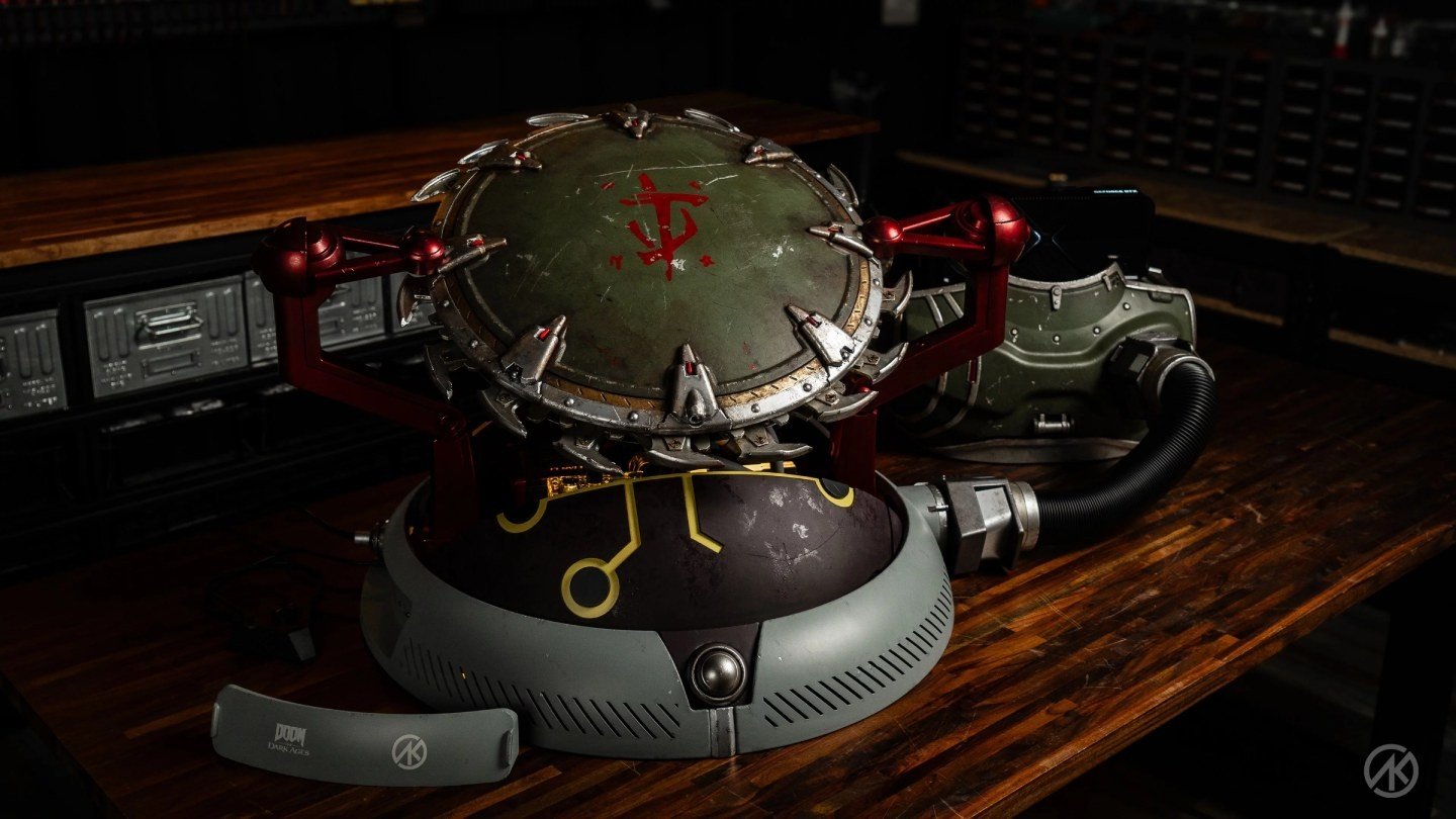 Fan Builds DOOM: The Dark Ages Chainsaw Shield Into a Hellishly Cool RTX 5090 Gaming PC
