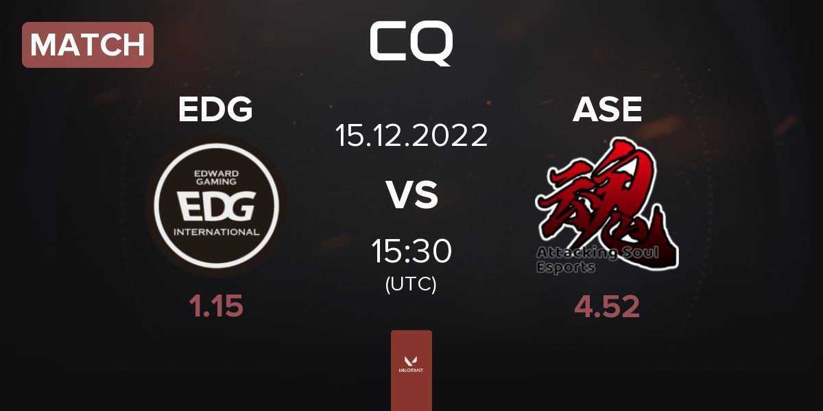 Match Edward Gaming EDG vs Attacking Soul Esports ASE | 15.12