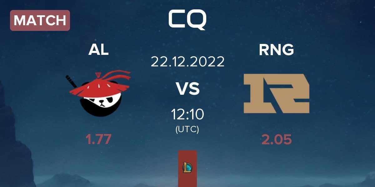 Match Anyone's Legend AL vs Royal Never Give Up RNG | 22.12